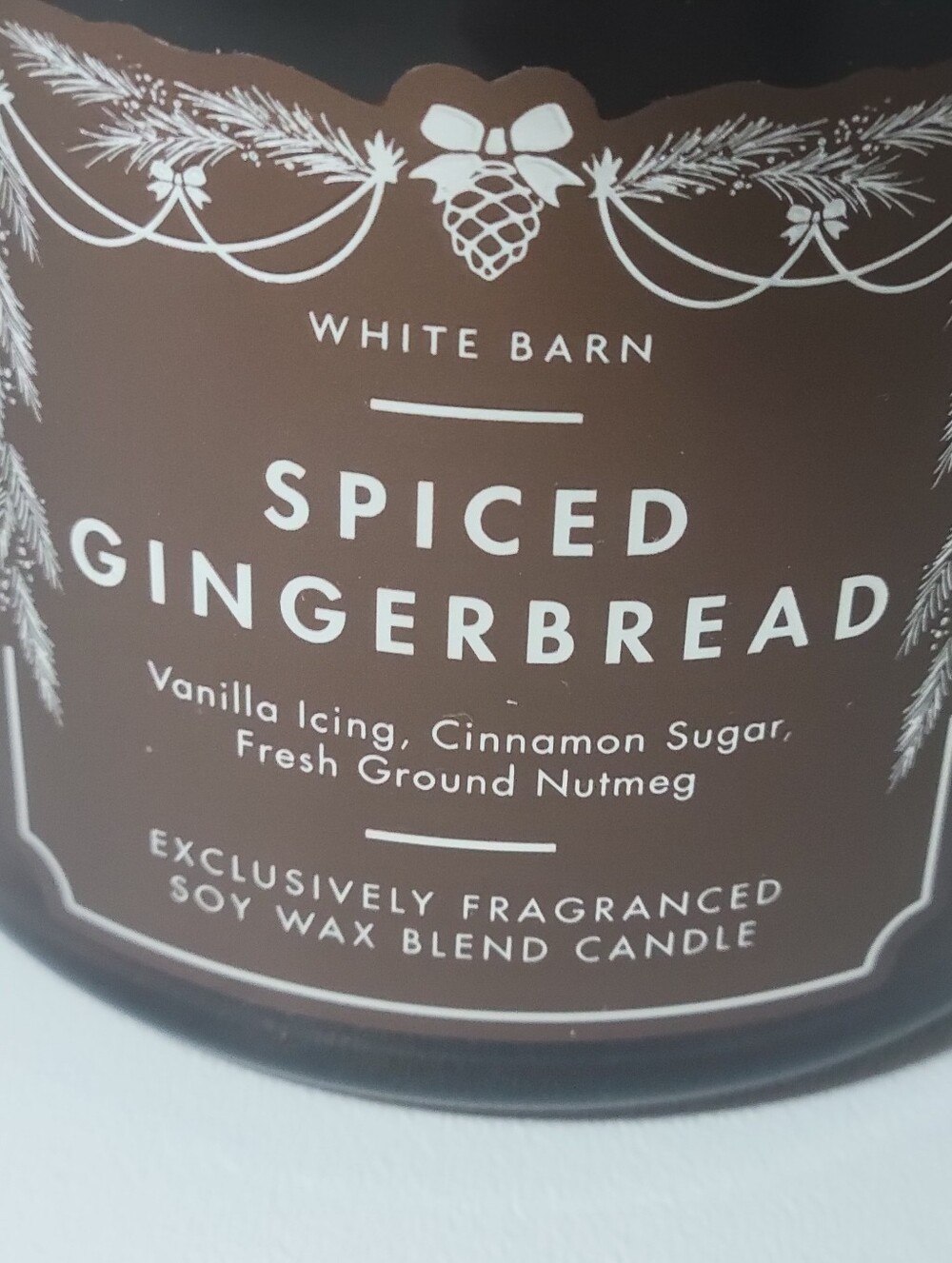 SPICED GINGERBREAD 3 Wick Candle Bath & Body Works Christmas White Barn Cinnamon
